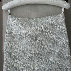 Alice and Olivia Stylish Whitish Silver Textured Women's Skirt